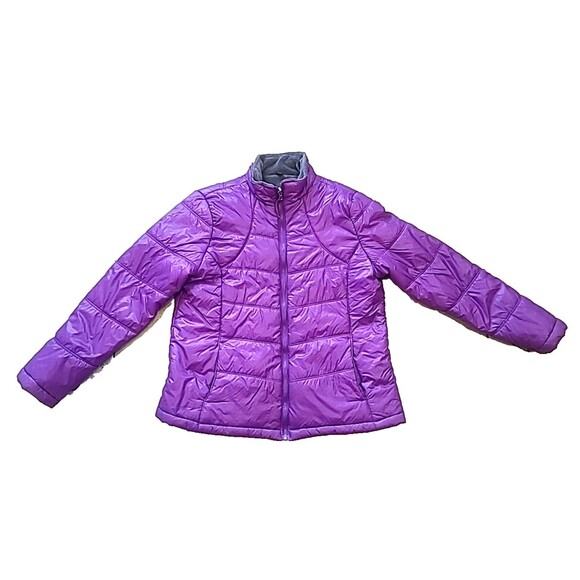 Free Country Women's Jacket Adult Size XL Purple Long Sleeve Zip Pockets Puffer - Picture 9 of 9